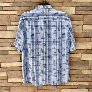 Caribbean Roundtree & Yorke Hawaiian Shirt Size Small Pineapple Flamingos EUC